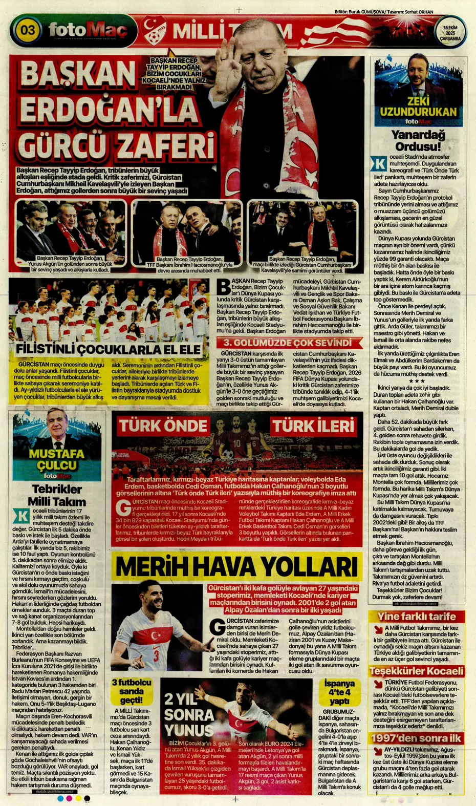 "Gürcistan'a dünyayı dar ettik" | Sporun manşetleri - 25