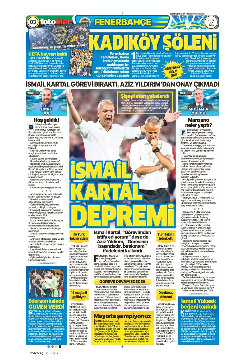 "İsmail Kartal gitti, geldi" | Sporun manşetleri - 21