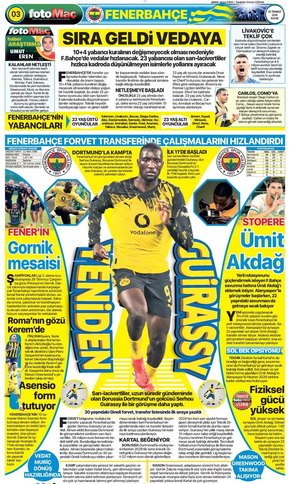 "Darwin Nunez geliyor" | Sporun manşetleri - 10