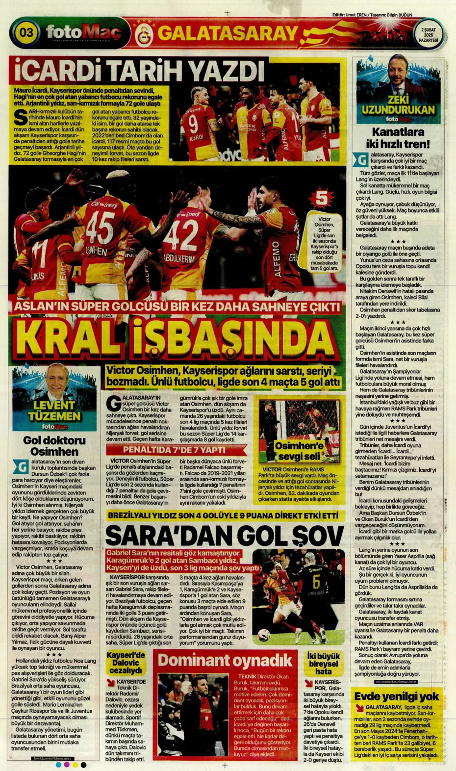 "Lookman peşinata kurban gitti" | Sporun manşetleri - 14