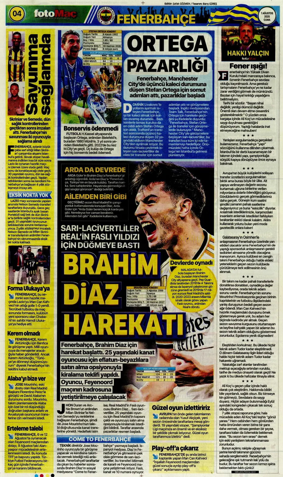 "Ederson için geri sayım" | Sporun manşetleri - 23