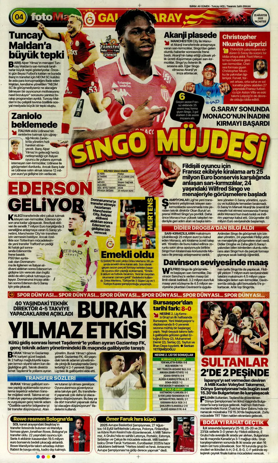 "Fenerbahçe'de Youri Tielemans tamam" | Sporun manşetleri - 27