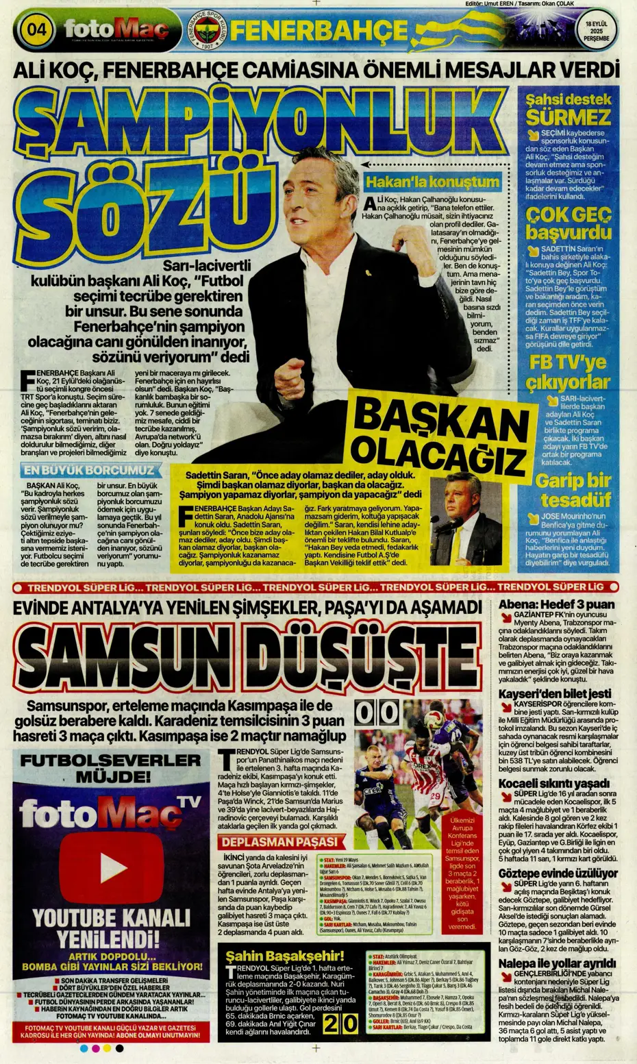 "Fenerbahçe 'Can' evinden vuruldu" | Sporun manşetleri - 17