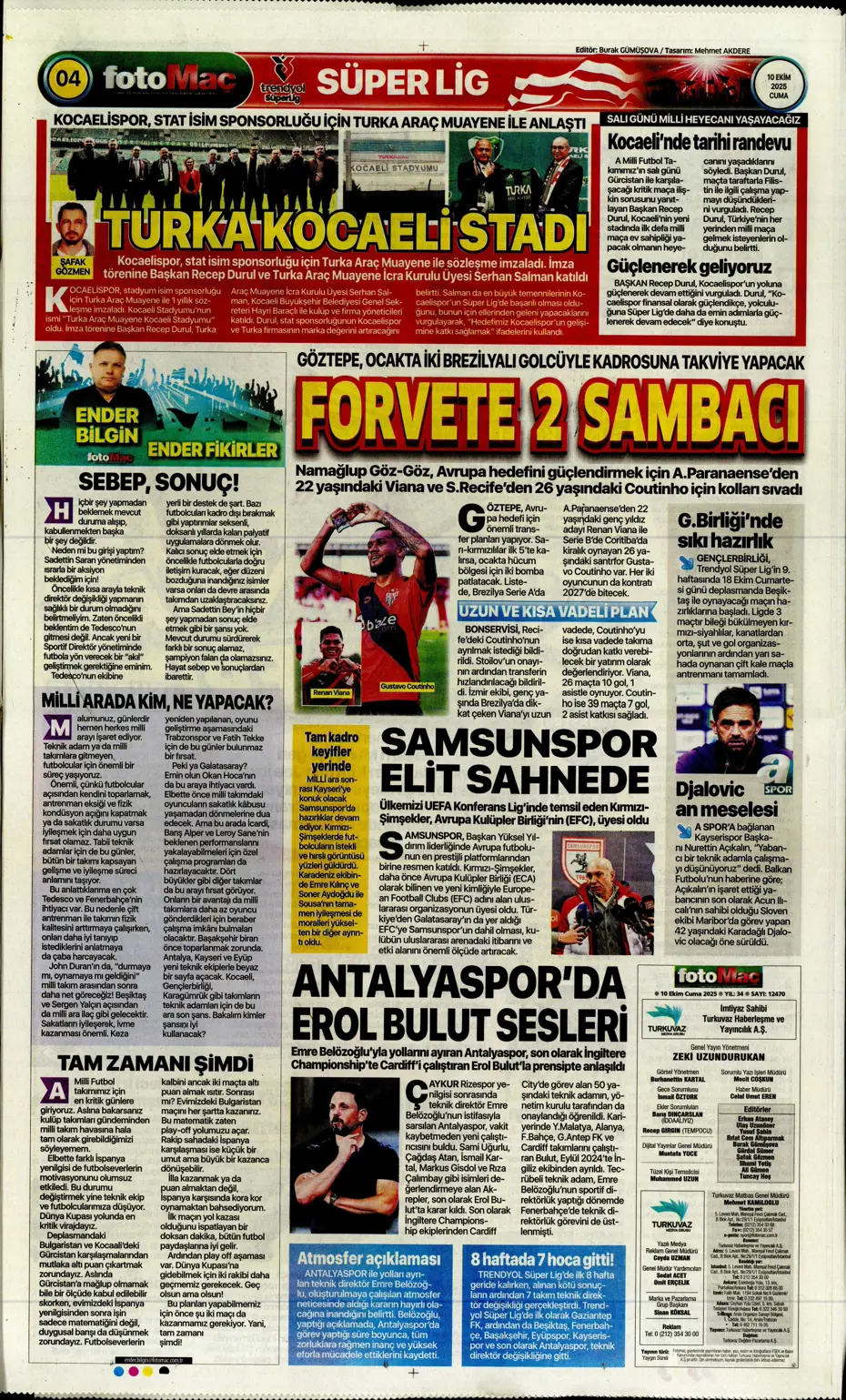 "Sadettin Saran ilk transferini milli yıldızla yapıyor" | Sporun manşetleri - 22