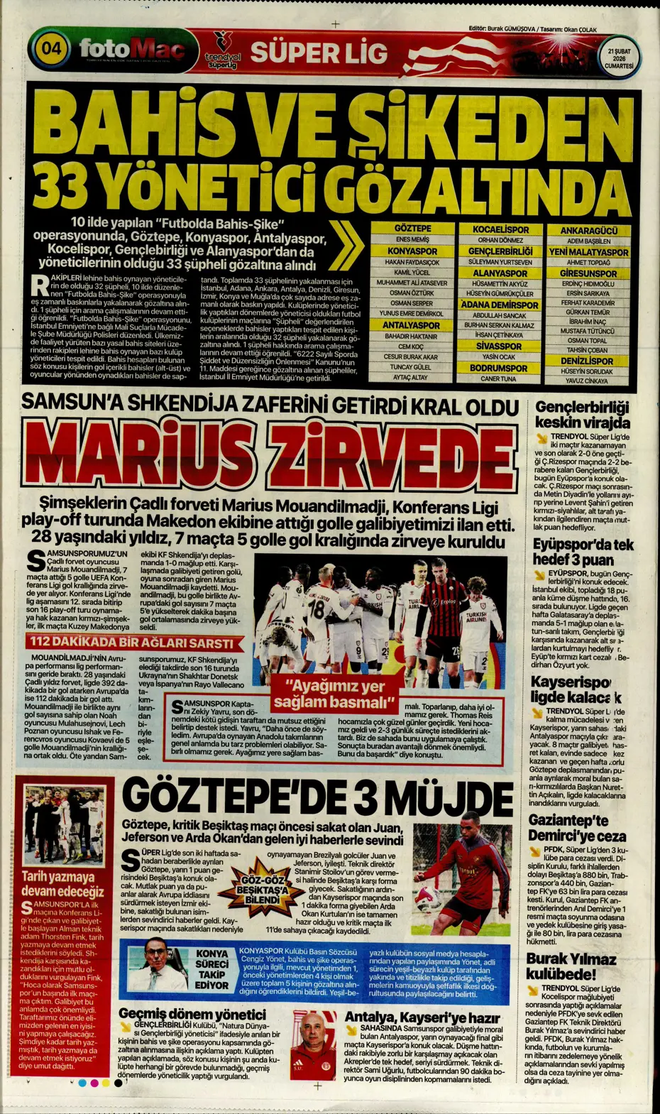 "İlk transfer Altay Bayındır" | Sporun manşetleri - 8