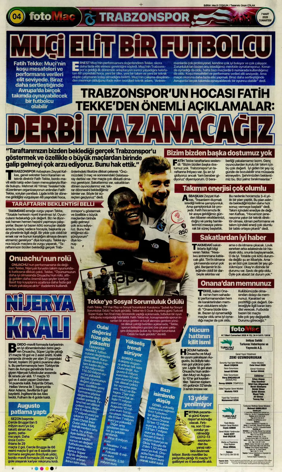 "Tedesco'ya Alman ve İtalyan markajı" | Sporun manşetleri - 10