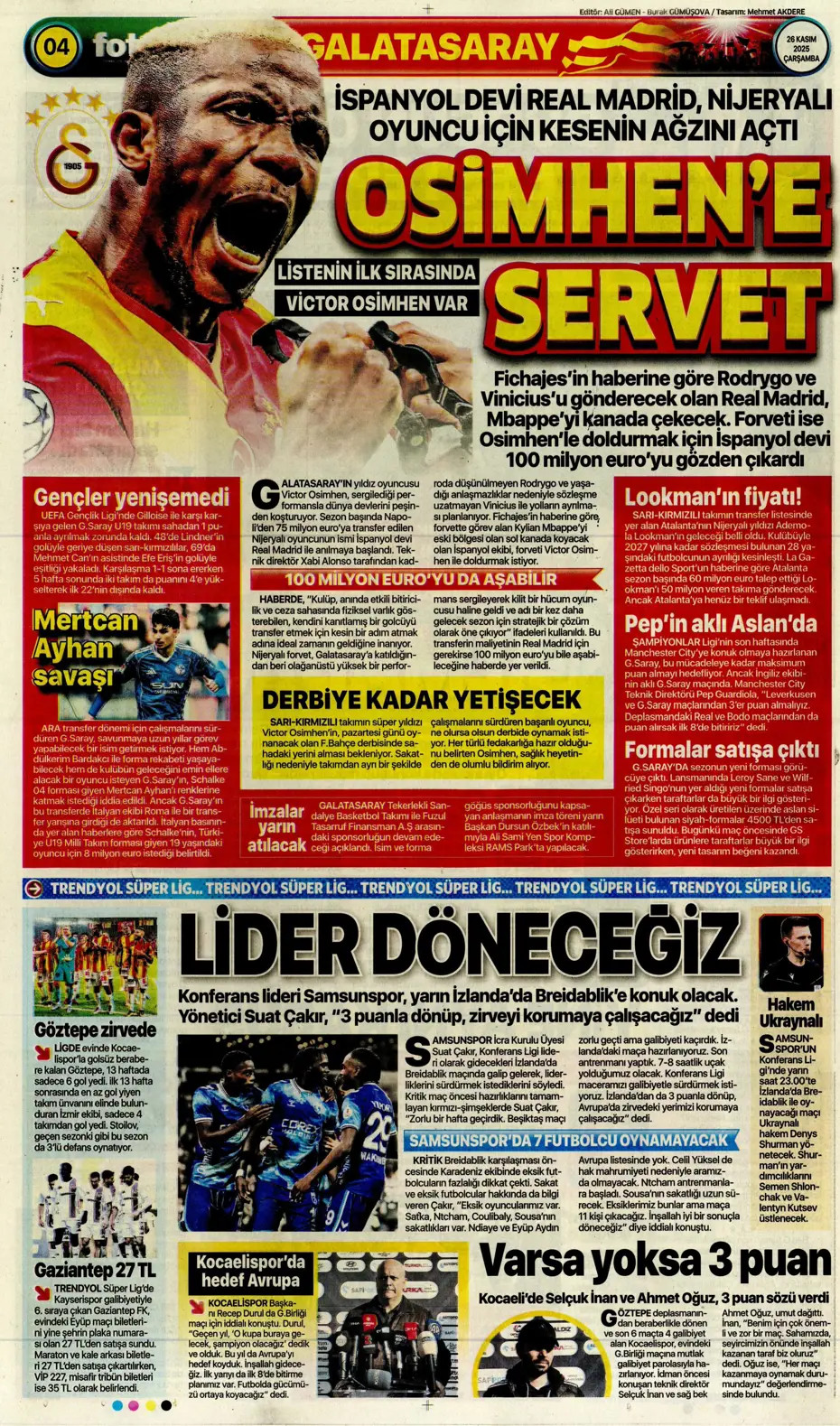 "Galatasaray Şampiyonlar Ligi'nde sakata geldi" | Sporun manşetleri - 24