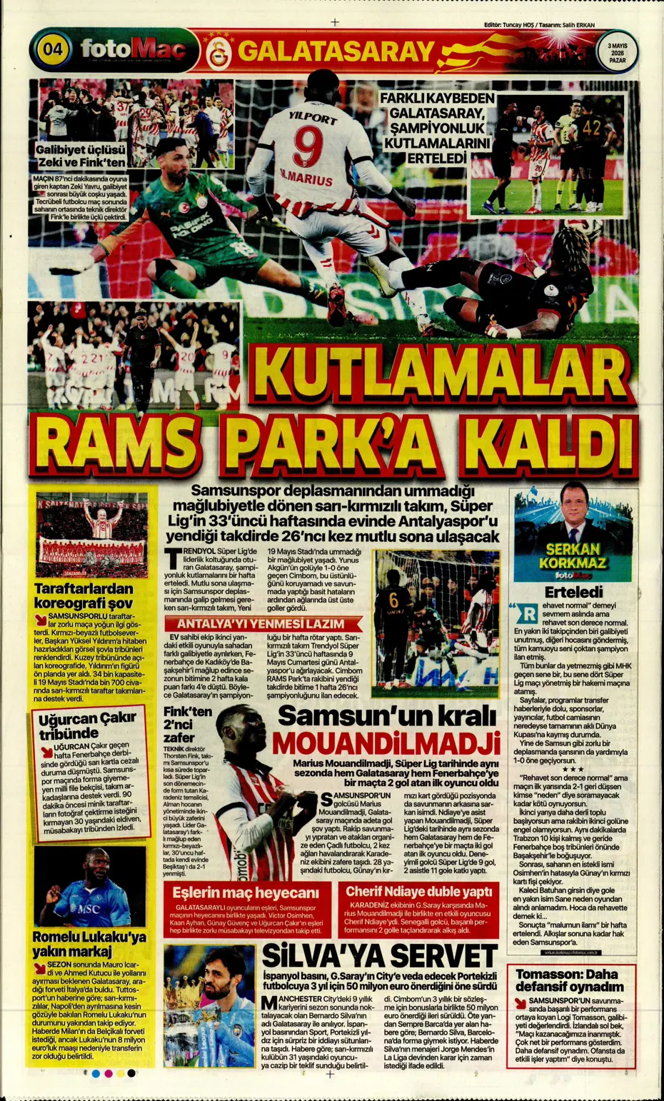 Galatasaray dördüncüyü ararken dört yedi | Sporun manşetleri - 5 Galatasaray dördüncüyü ararken dört yedi | Sporun manşetleri - 5