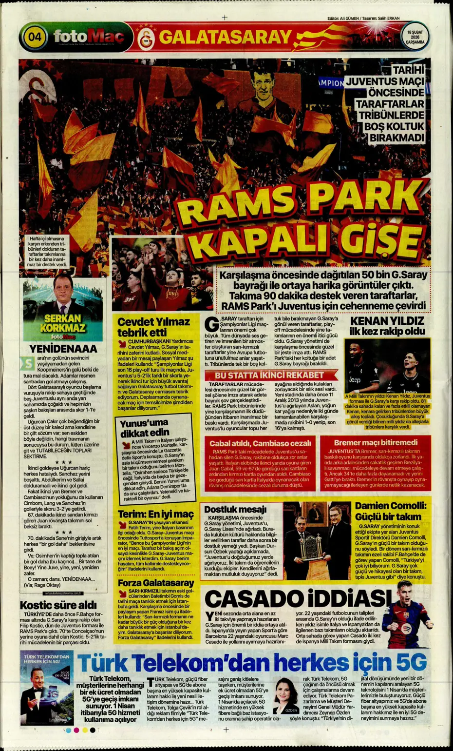 "Aslan Juve'yi perişan etti" | Sporun manşetleri - 6