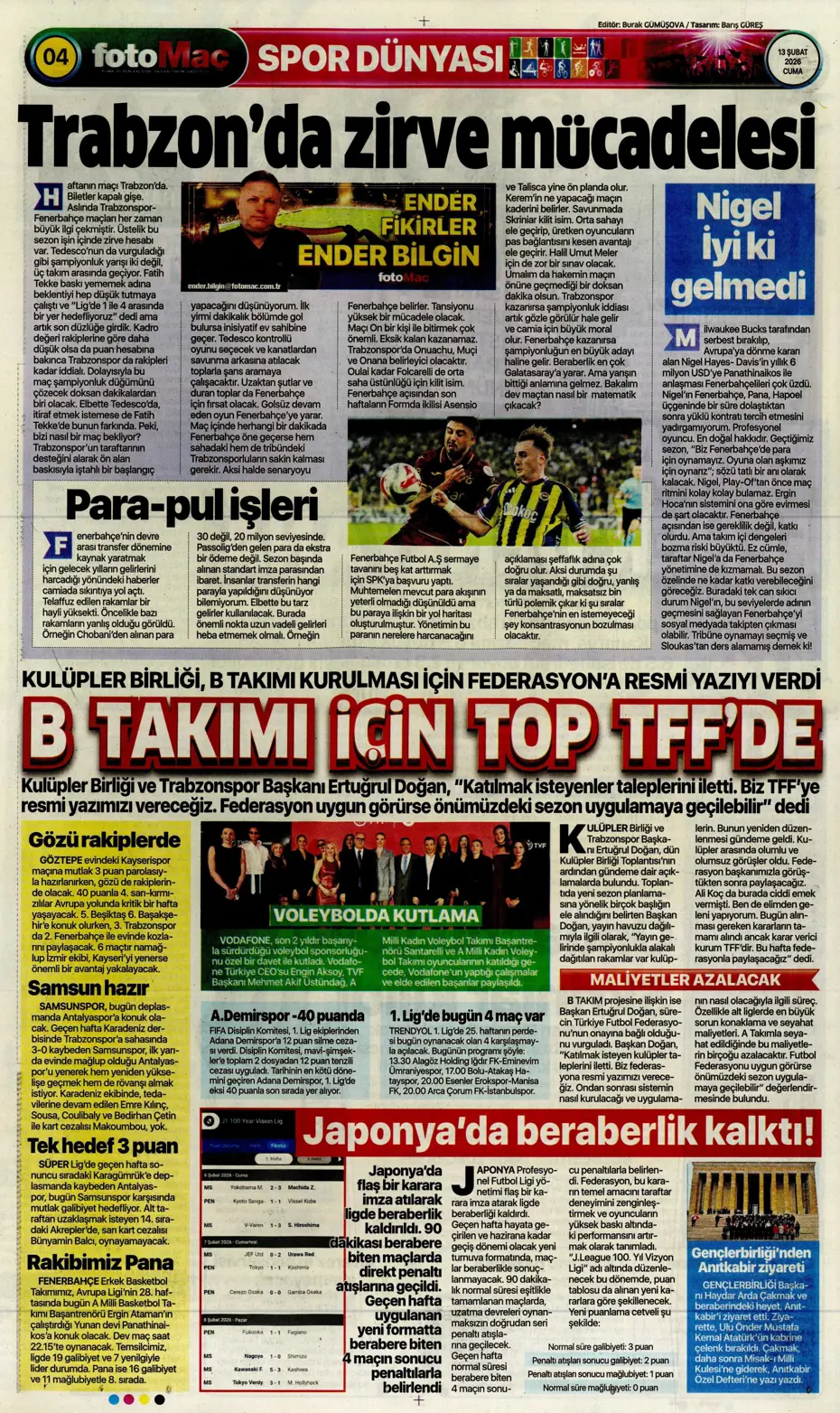 "Tedesco teklifi kabul etmeye yakın" | Sporun manşetleri - 7