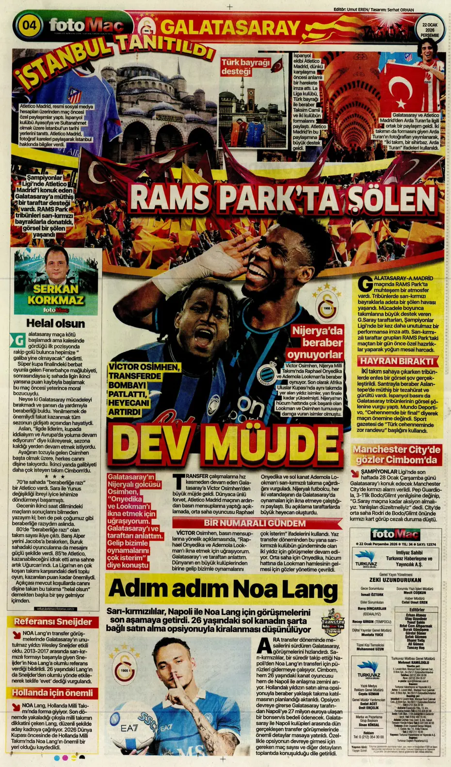 "Galatasaray'dan Atletico maçı sonrası 2 transfer birden" | Sporun manşetleri - 9