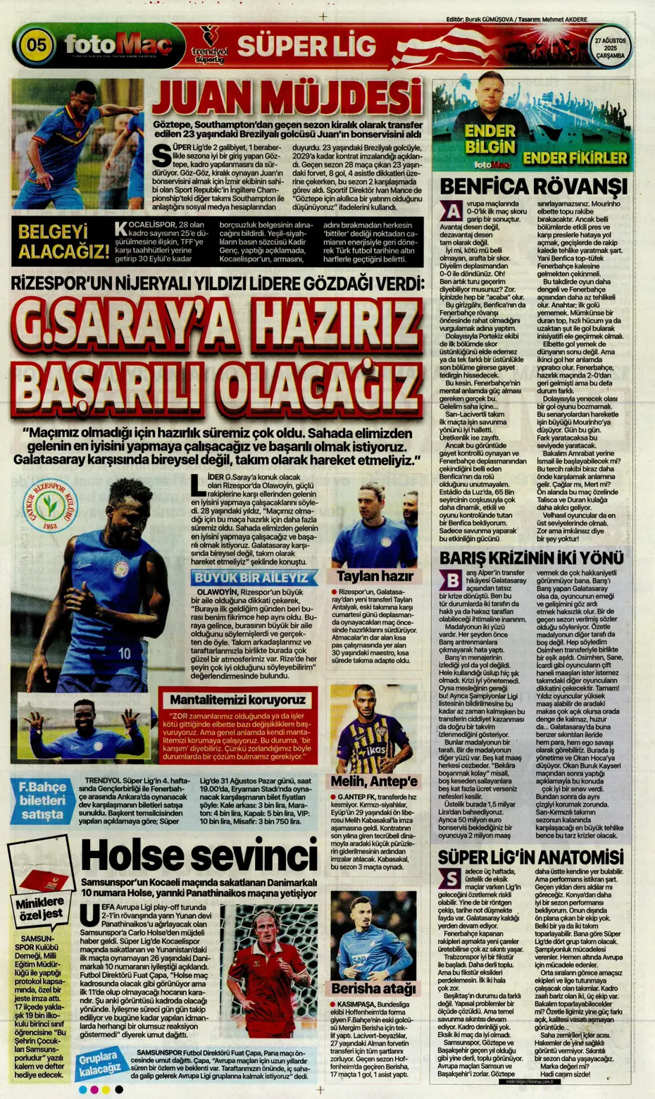 "Fenerbahçe'den 850 milyon euroluk tarihi hamle" | Sporun manşetleri - 20