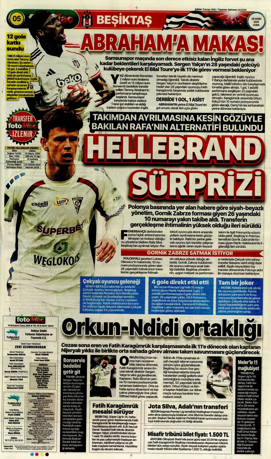 "Avrupa'nın lideri Samsunspor" | Sporun manşetleri - 22