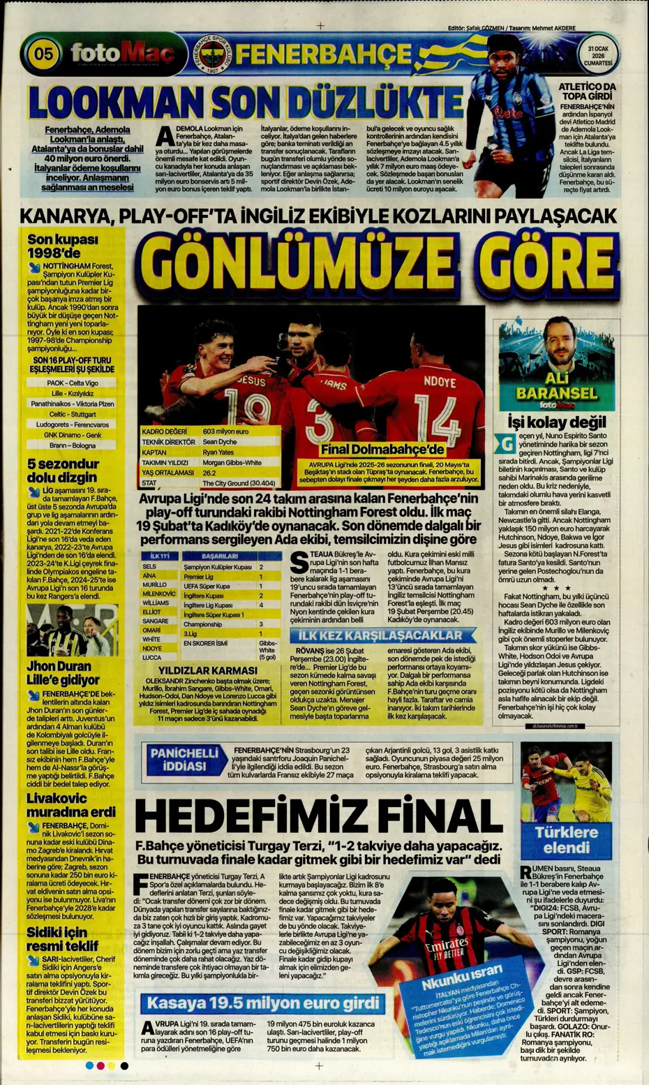 "Lookman, Fenerbahçe'de" | Sporun manşetleri - 7