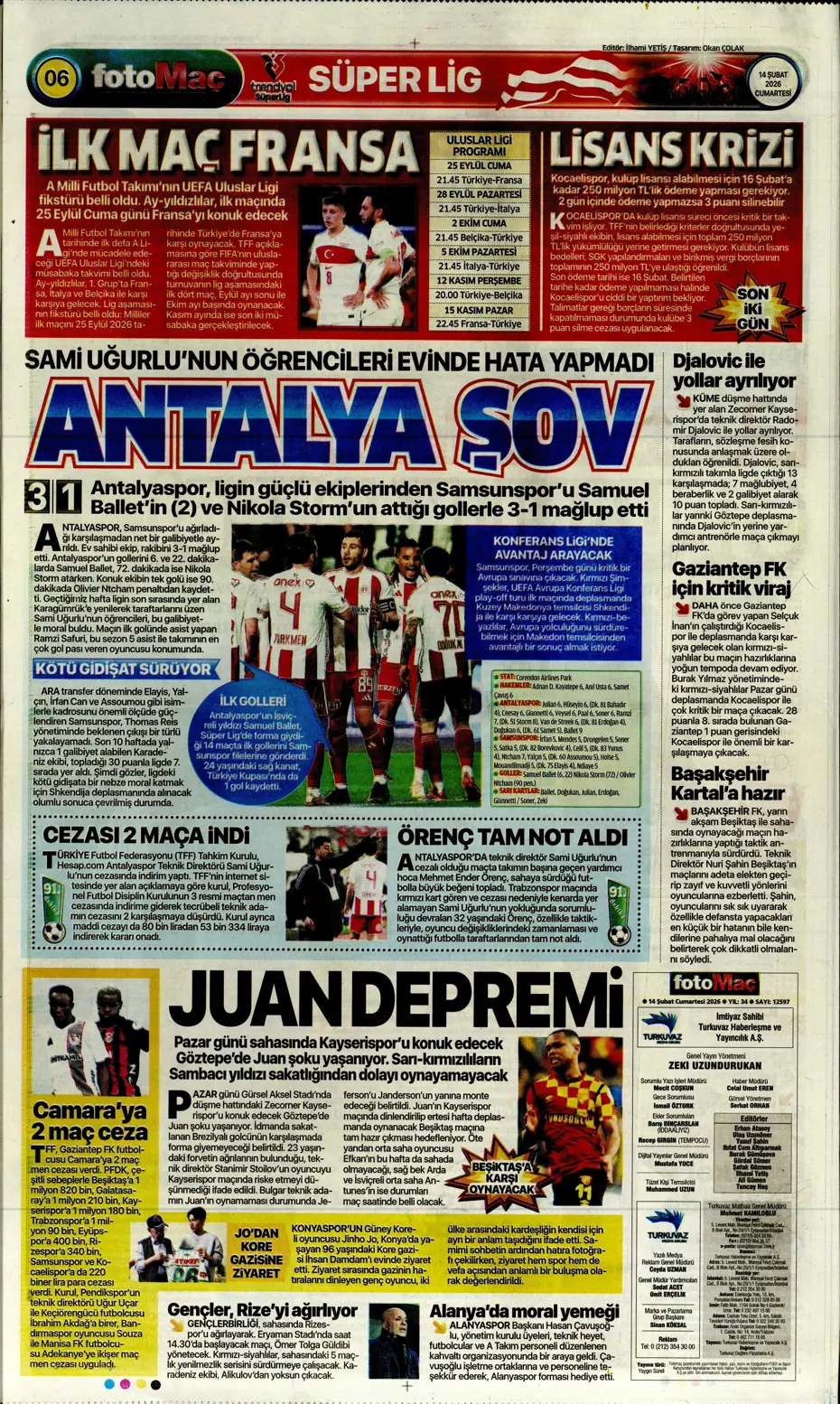 "Tedesco'dan Kerem Aktürkoğlu ve Musaba için flaş karar" | Sporun manşetleri - 3 "Tedesco'dan Kerem Aktürkoğlu ve Musaba için flaş karar" | Sporun manşetleri - 3