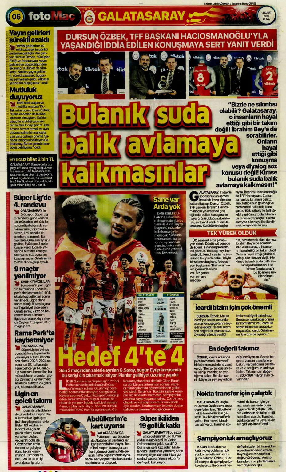"Tedesco teklifi kabul etmeye yakın" | Sporun manşetleri - 19