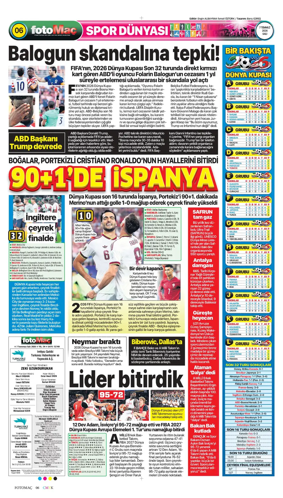 "Ve Greenwood, Fenerbahçe'de" | Sporun manşetleri - 5