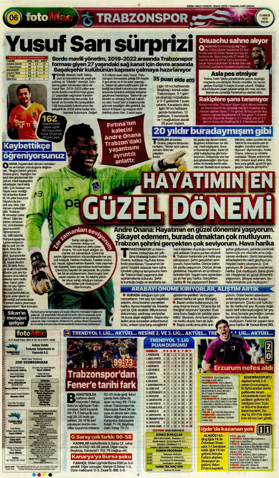 "Transferde Yusuf Sarı bombası" | Sporun manşetleri - 3