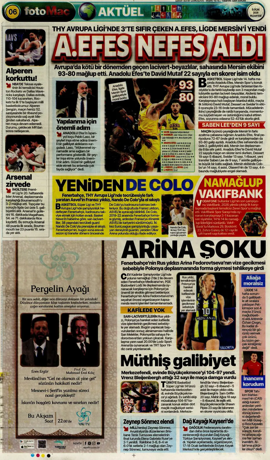 "Fenerbahçe'ye yeni yılın ilk piyangosu Sofyan Amrabat'tan" | Sporun manşetleri - 17