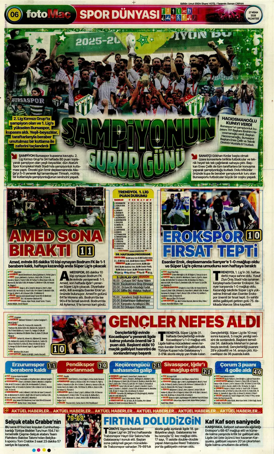 "Aslan Fener'i 7 bitirdi" | Sporun manşetleri - 4 "Aslan Fener'i 7 bitirdi" | Sporun manşetleri - 4