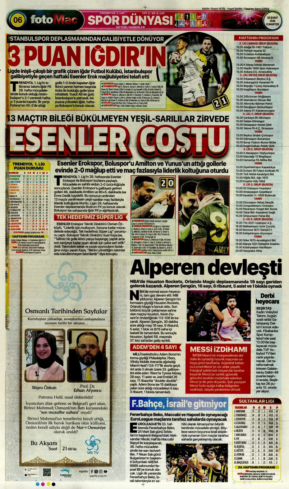 "İsmail Yüksek'e İngiliz takibi" | Sporun manşetleri - 12