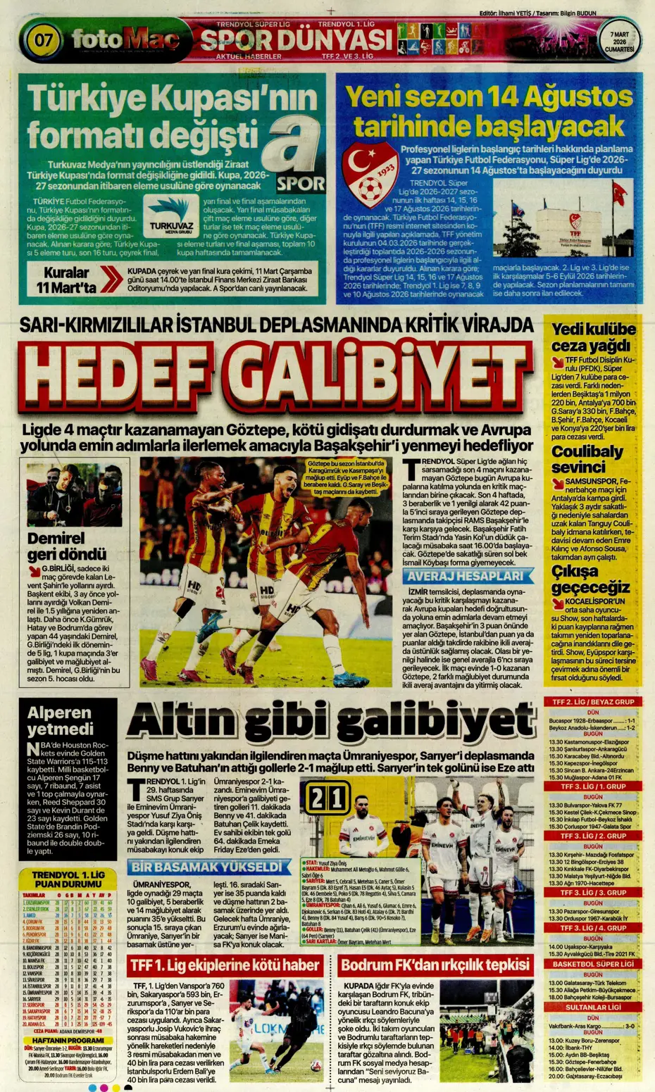 "Tedesco'ya Alman ve İtalyan markajı" | Sporun manşetleri - 11