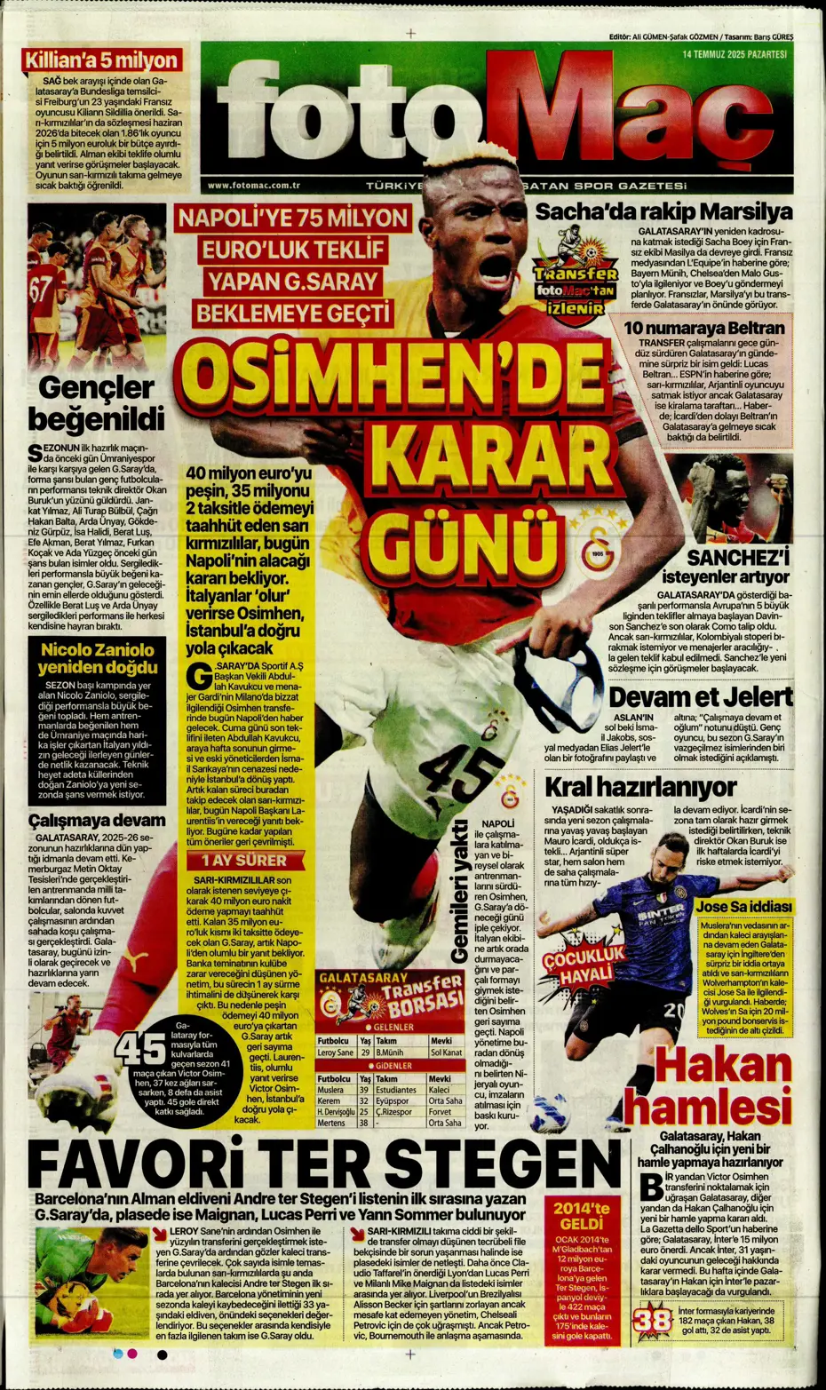"Marco Asensio Fenerbahçe'de" | Sporun manşetleri - 18