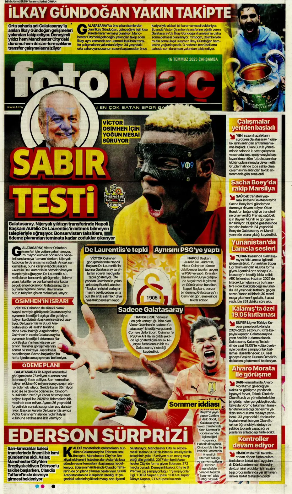 "Sofyan Amrabat'tan şok eden tavır" | Sporun manşetleri - 19