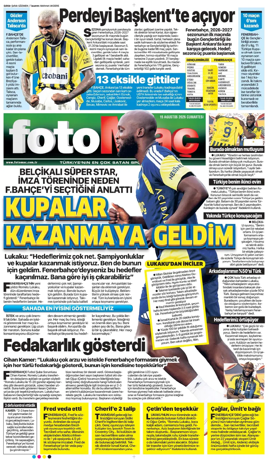 "Darwin Nunez geliyor" | Sporun manşetleri - 20 "Darwin Nunez geliyor" | Sporun manşetleri - 20