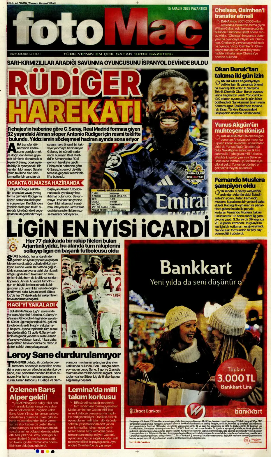 "Tedesco 8 ismi sildi, Fenerbahçe gönderiyor" | Sporun manşetleri - 22