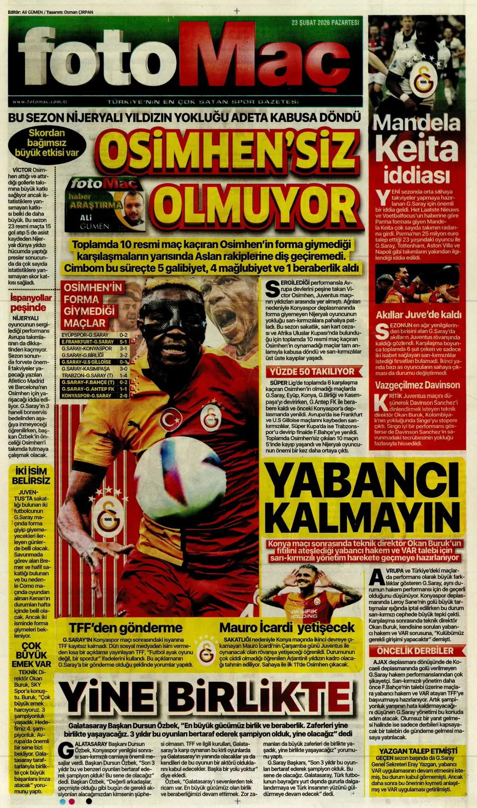 "Fenerbahçe'ye Galatasaray dopingi: Whatsapp grubunda bayram havası" | Sporun manşetleri - 10 "Fenerbahçe'ye Galatasaray dopingi: Whatsapp grubunda bayram havası" | Sporun manşetleri - 10
