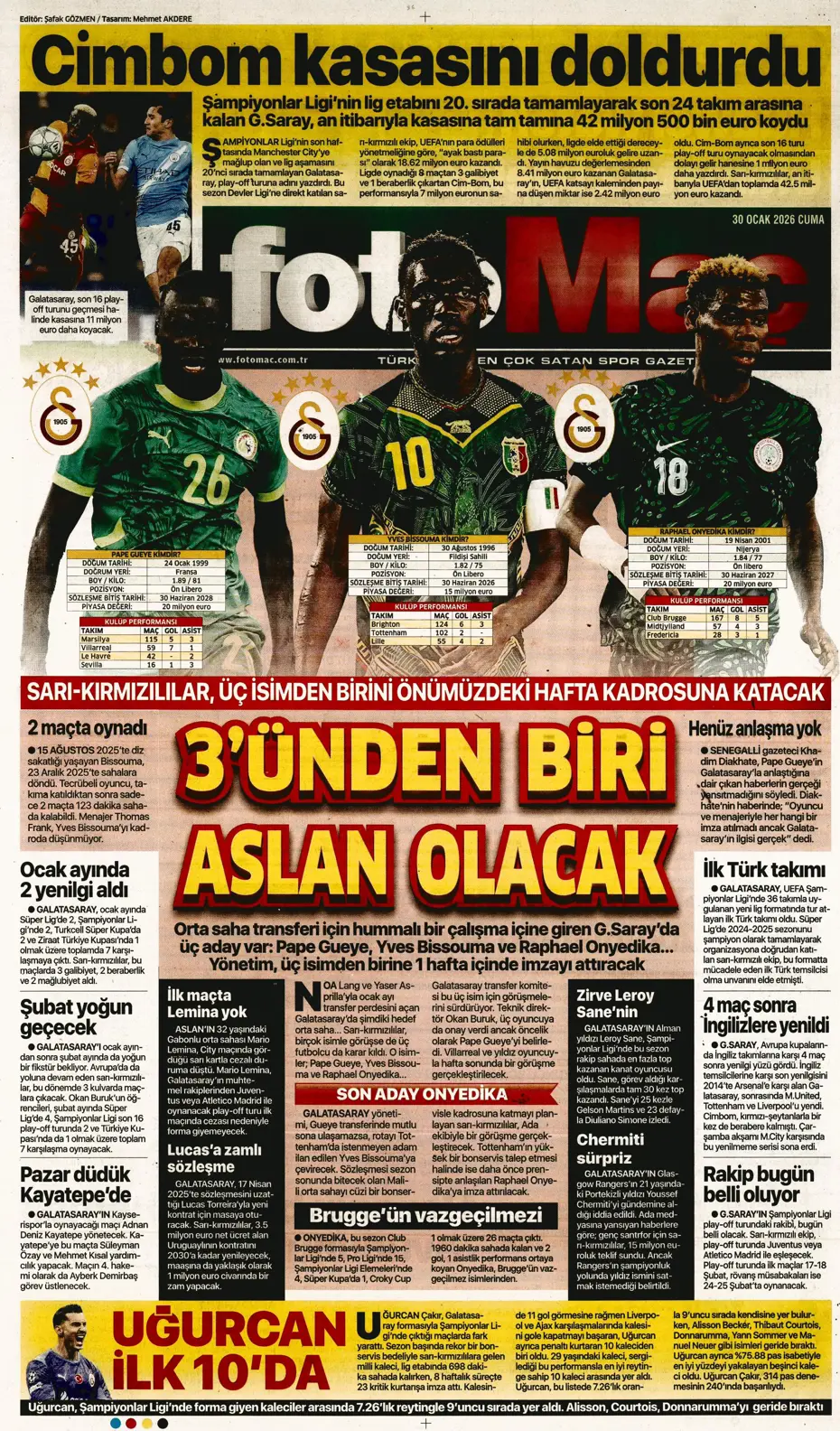 "Galatasaray'ın Gueye transferi tamam" | Sporun manşetleri - 7