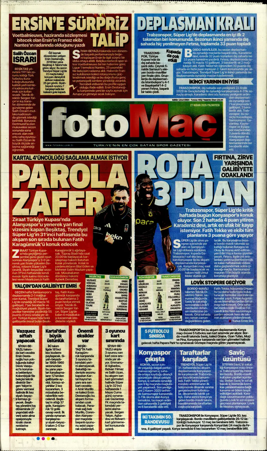 "Aslan Fener'i 7 bitirdi" | Sporun manşetleri - 2 "Aslan Fener'i 7 bitirdi" | Sporun manşetleri - 2