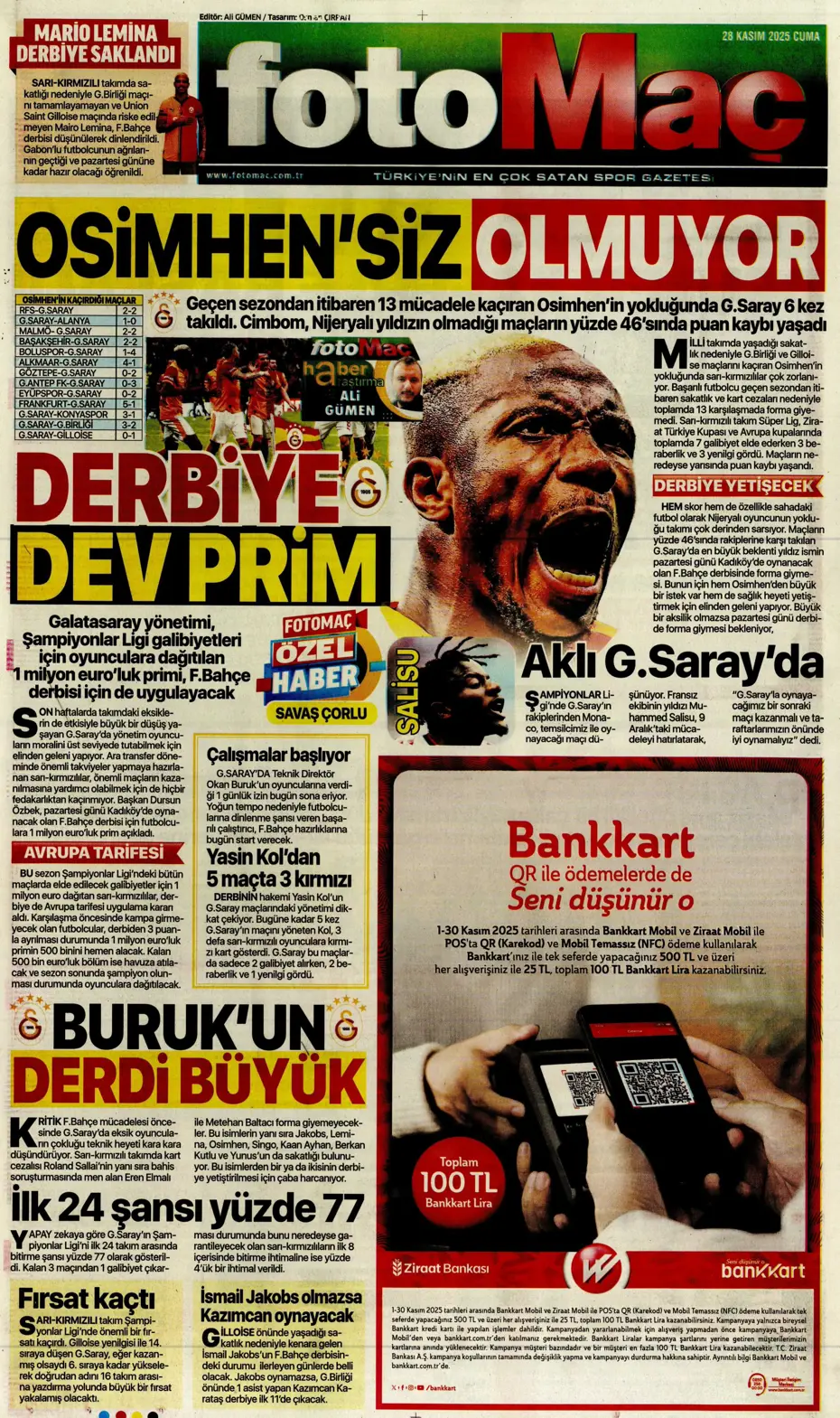 "Avrupa'nın lideri Samsunspor" | Sporun manşetleri - 19