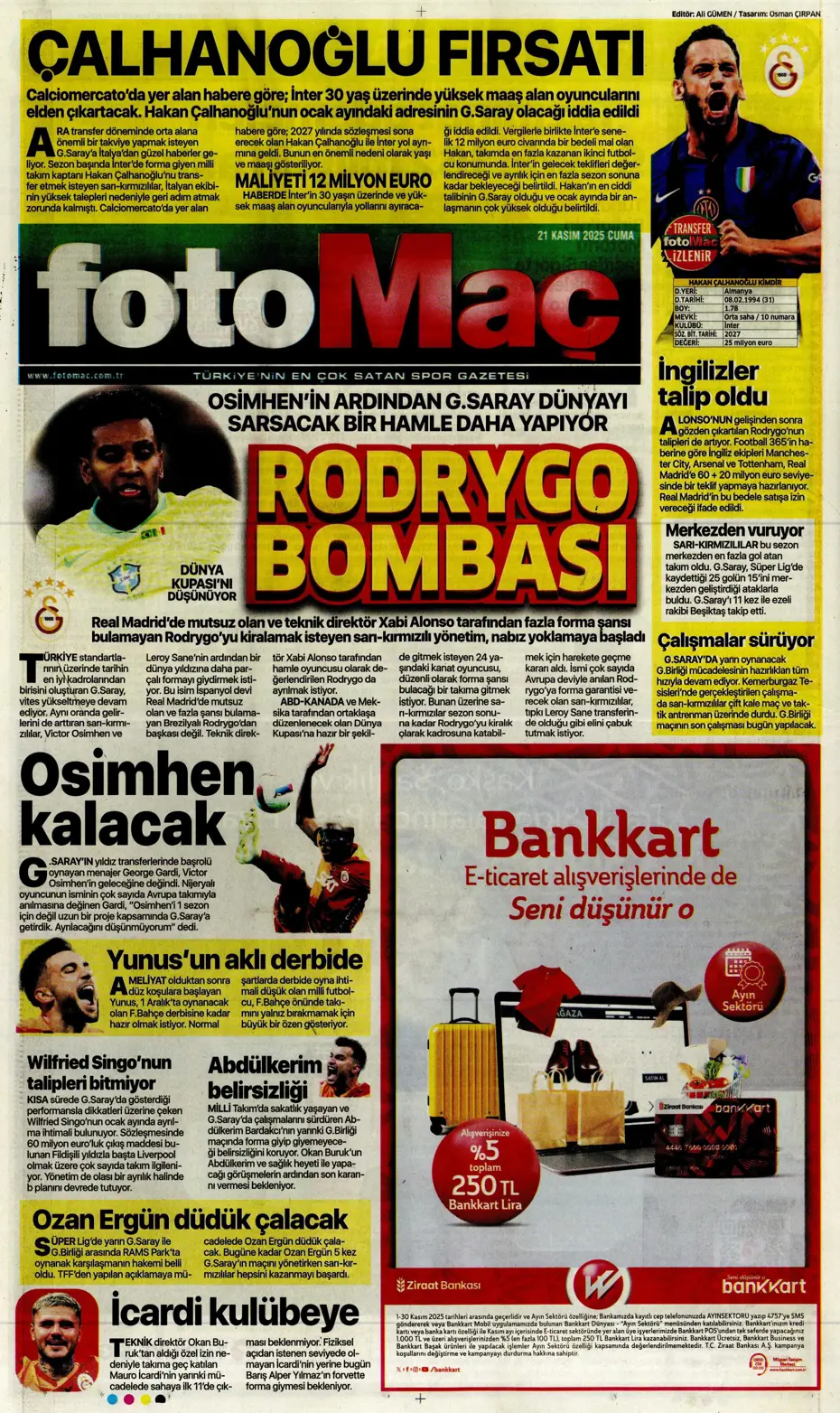 "Galatasaray'dan Rodrygo bombası" | Sporun manşetleri - 13