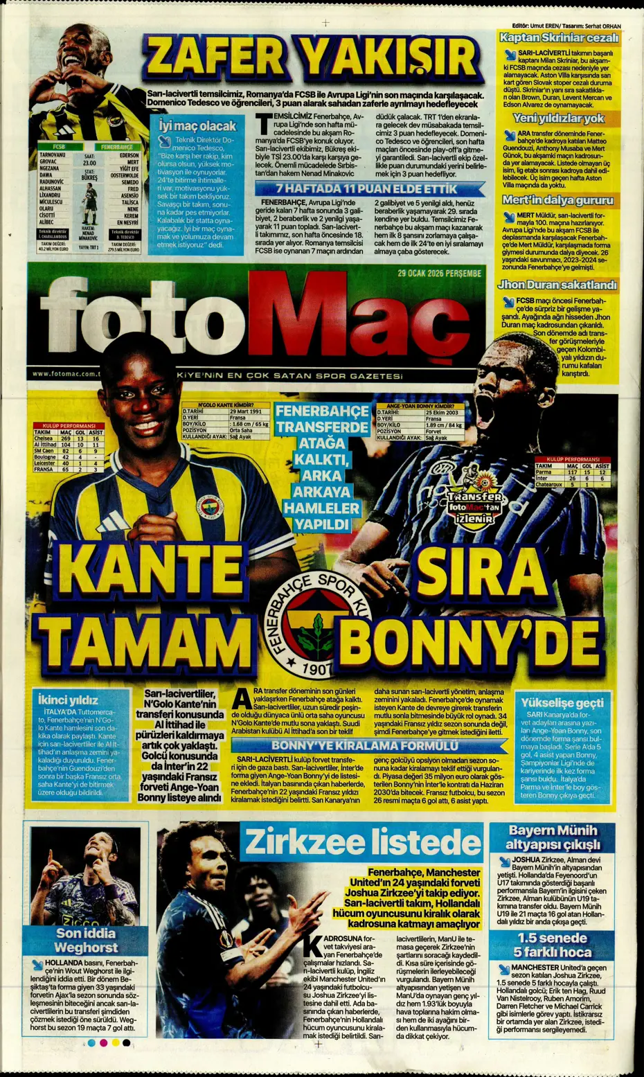 "Galatasaray'dan Şampiyonlar Ligi maçı sonrası transfer: İş bitirildi" | Sporun manşetleri - 11 "Galatasaray'dan Şampiyonlar Ligi maçı sonrası transfer: İş bitirildi" | Sporun manşetleri - 11