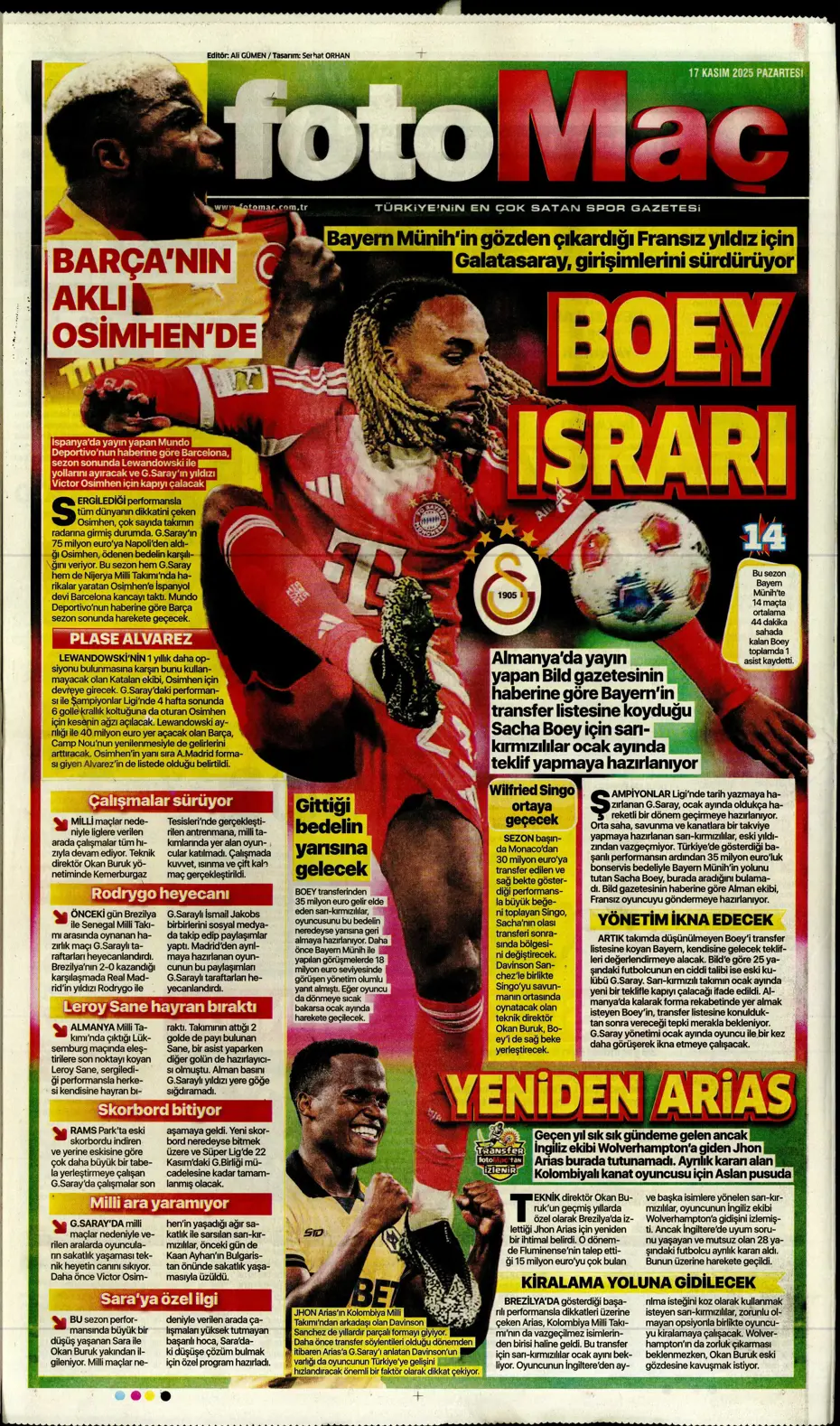 "Tedesco ilk bileti kesti: "Kendine takım bul" | Sporun manşetleri - 18 "Tedesco ilk bileti kesti: "Kendine takım bul" | Sporun manşetleri - 18