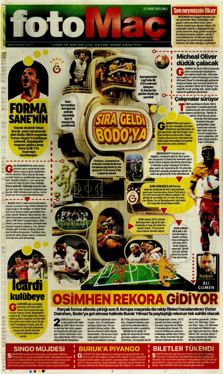 "Ve Goretzka doğrulandı" | Sporun manşetleri - 21 "Ve Goretzka doğrulandı" | Sporun manşetleri - 21