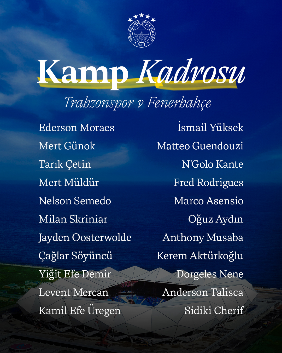 Fenerbahçe'nin Trabzonspor maçı kadrosu belli oldu: Haftalar sonra takıma döndü - 3