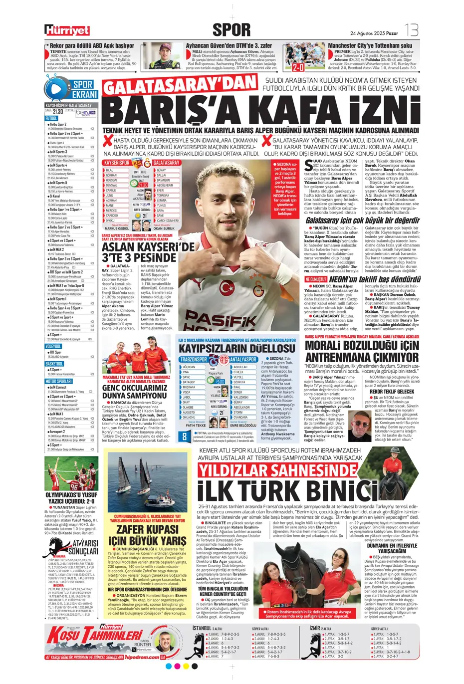 "Galatasaray'a üçlü piyango" | Sporun manşetleri - 31