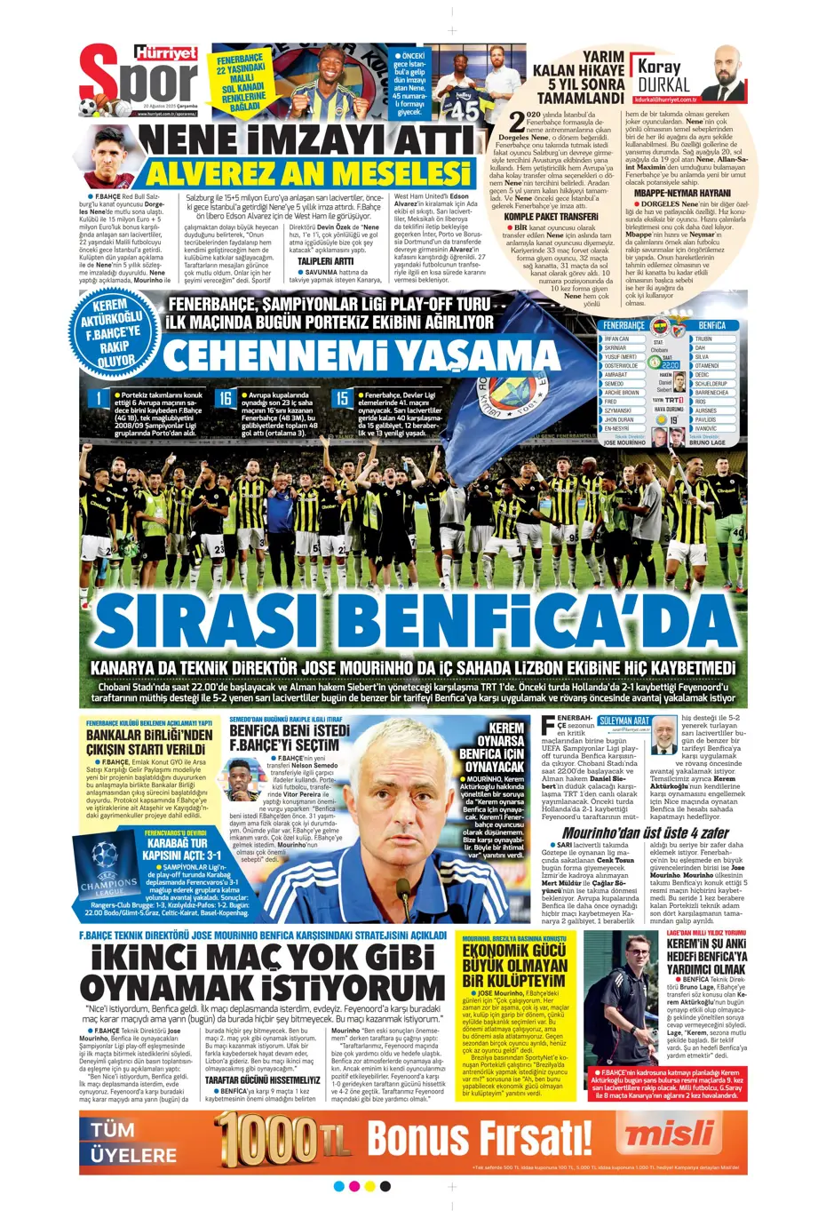 "Fenerbahçe'den Nene sonrası bir transfer daha" | Sporun manşetleri - 19