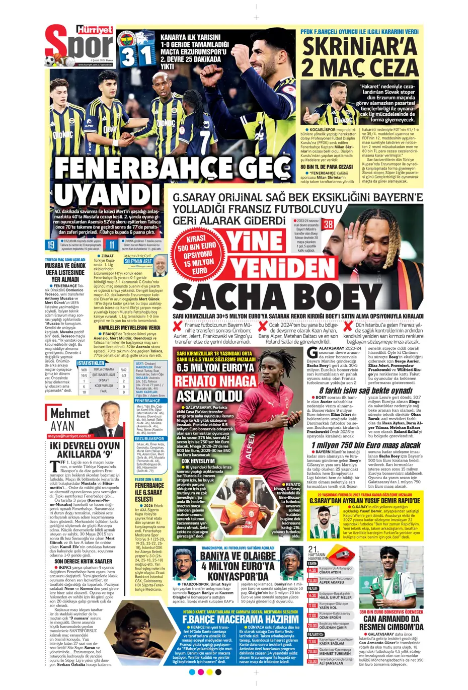 "Transferin son günü Aral Şimşir bombası" | Sporun manşetleri - 14 "Transferin son günü Aral Şimşir bombası" | Sporun manşetleri - 14