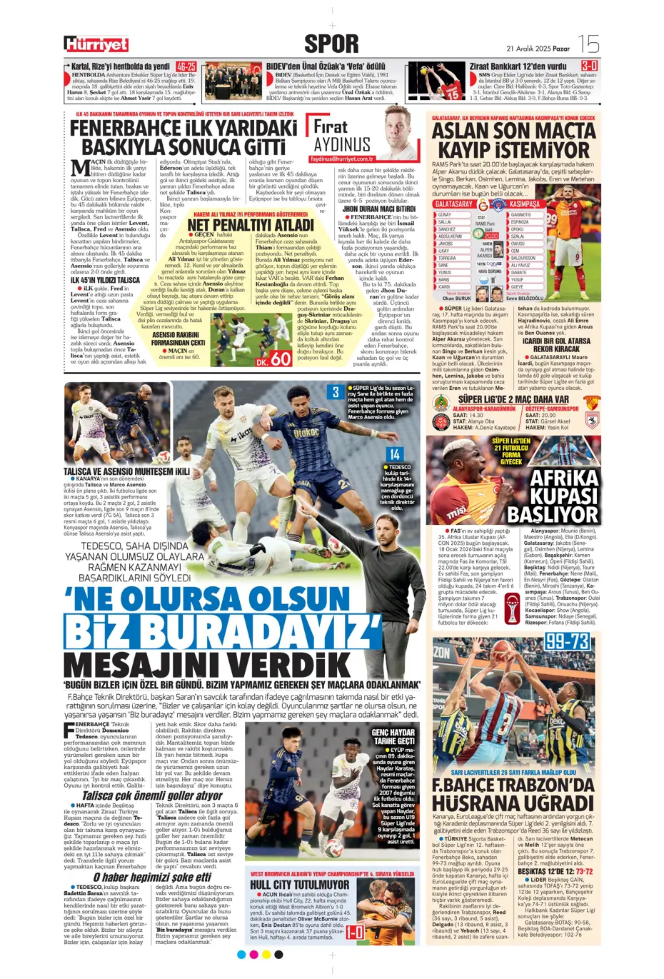 "Transferde Yusuf Sarı bombası" | Sporun manşetleri - 13