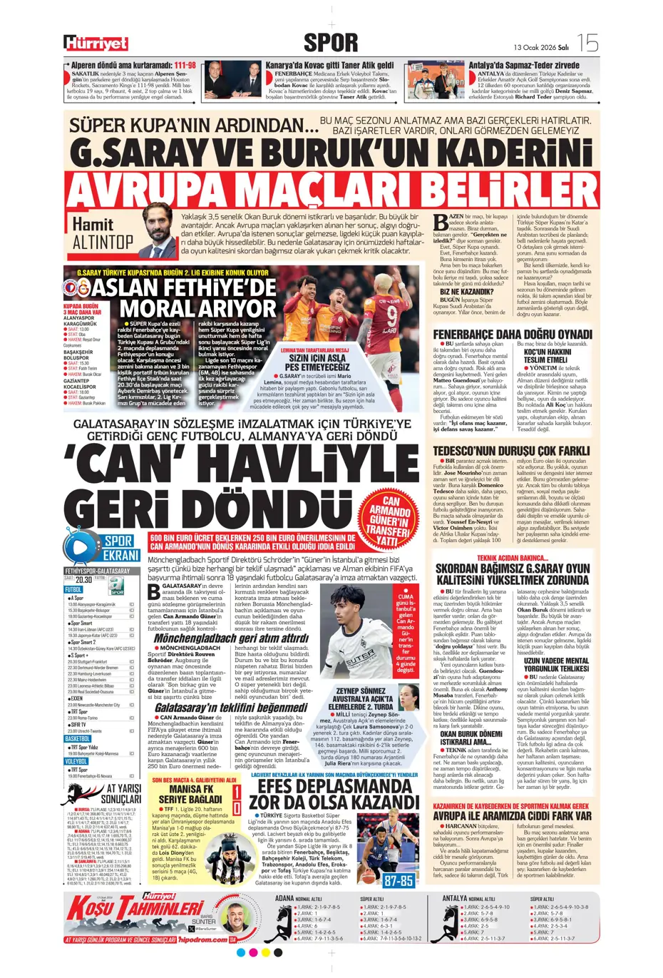 "Elveda! Fenerbahçe'de 20 milyon euroluk ayrılık" | Sporun manşetleri - 15