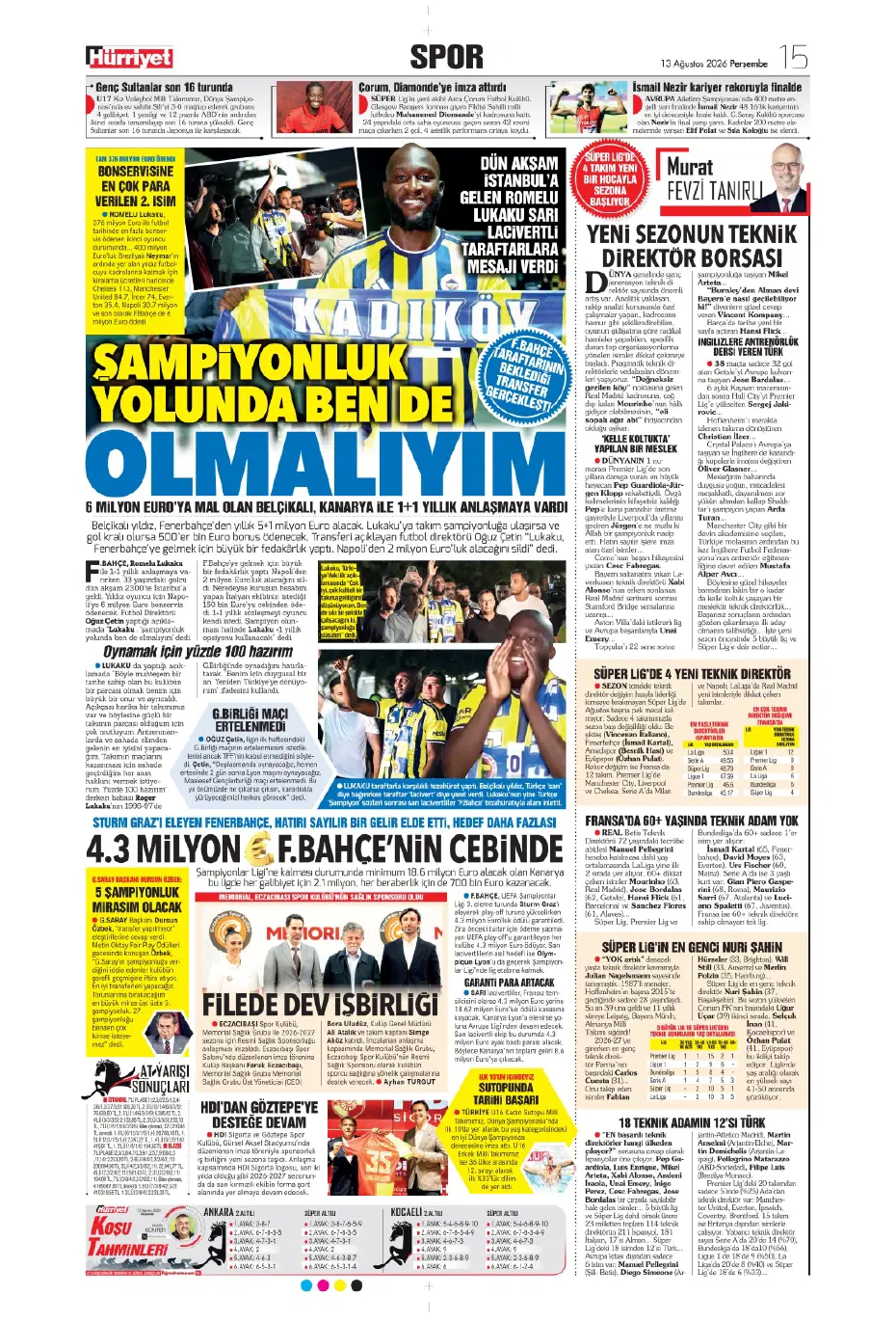 Yüksel Yıldırım, Fenerbahçe'den flaş bir transfer yapıyor | Sporun manşetleri - 3 Yüksel Yıldırım, Fenerbahçe'den flaş bir transfer yapıyor | Sporun manşetleri - 3