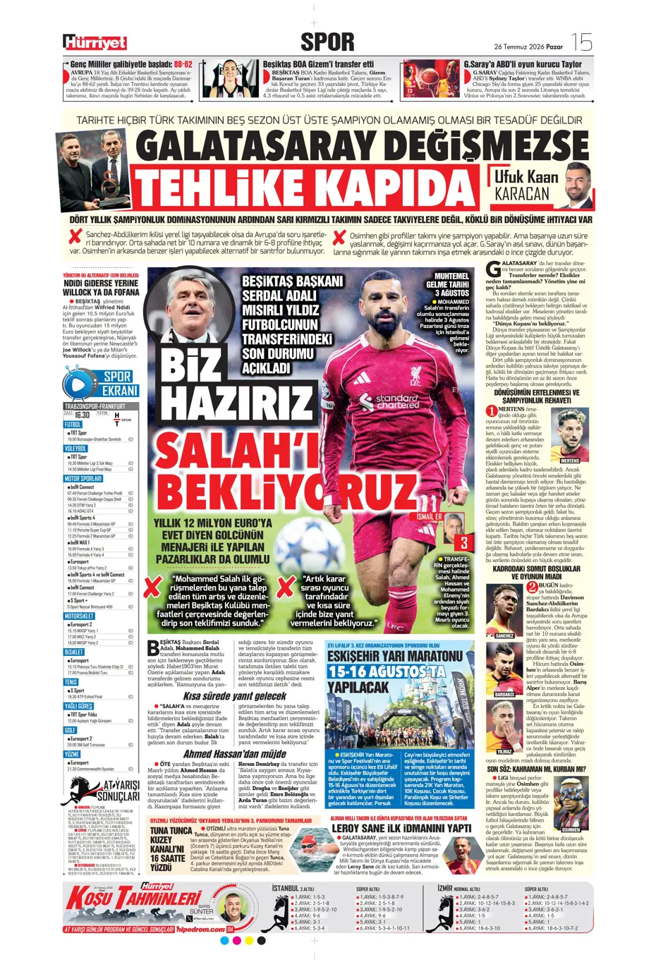 "Darwin Nunez geliyor" | Sporun manşetleri - 8