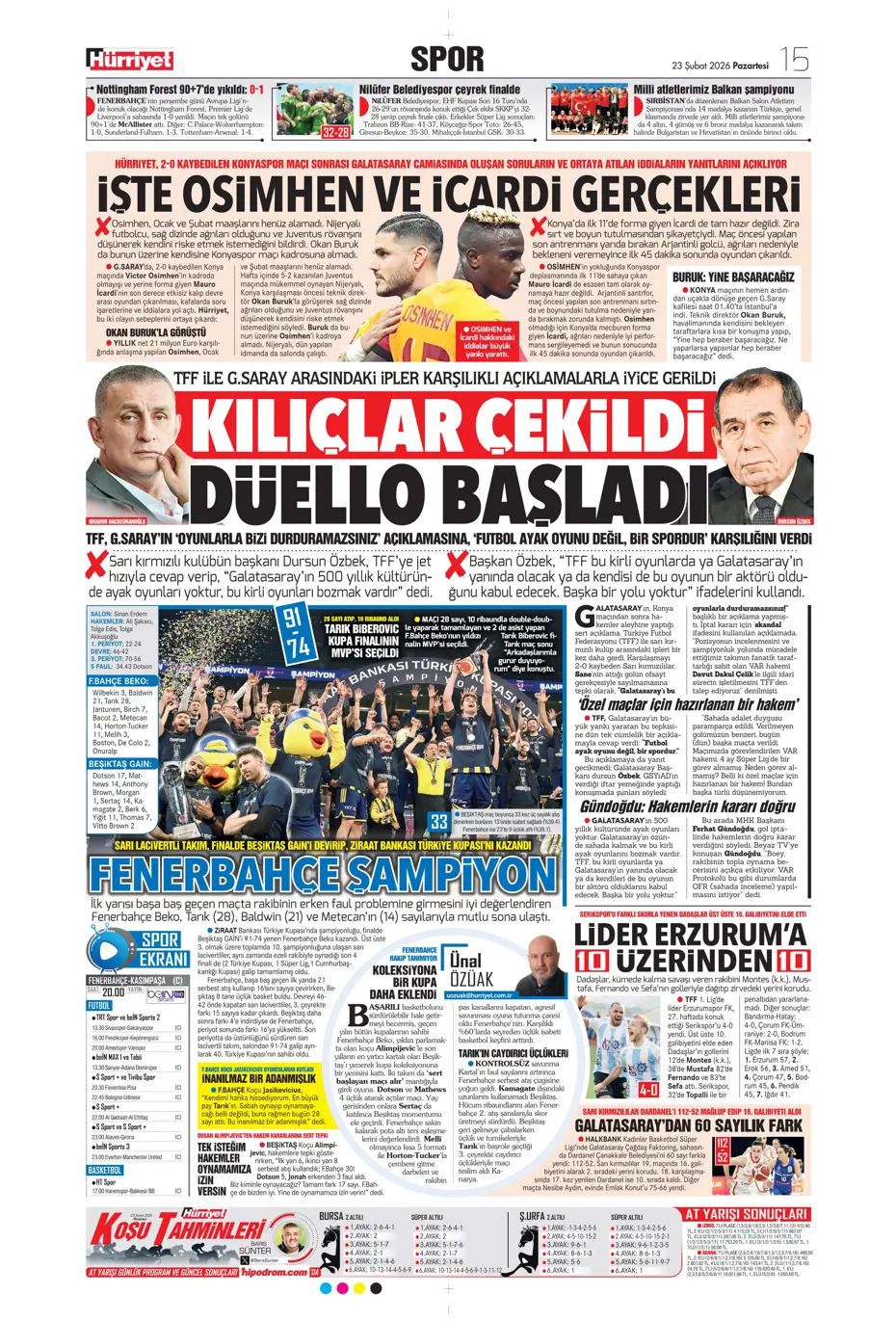 "Fenerbahçe'ye Galatasaray dopingi: Whatsapp grubunda bayram havası" | Sporun manşetleri - 11 "Fenerbahçe'ye Galatasaray dopingi: Whatsapp grubunda bayram havası" | Sporun manşetleri - 11