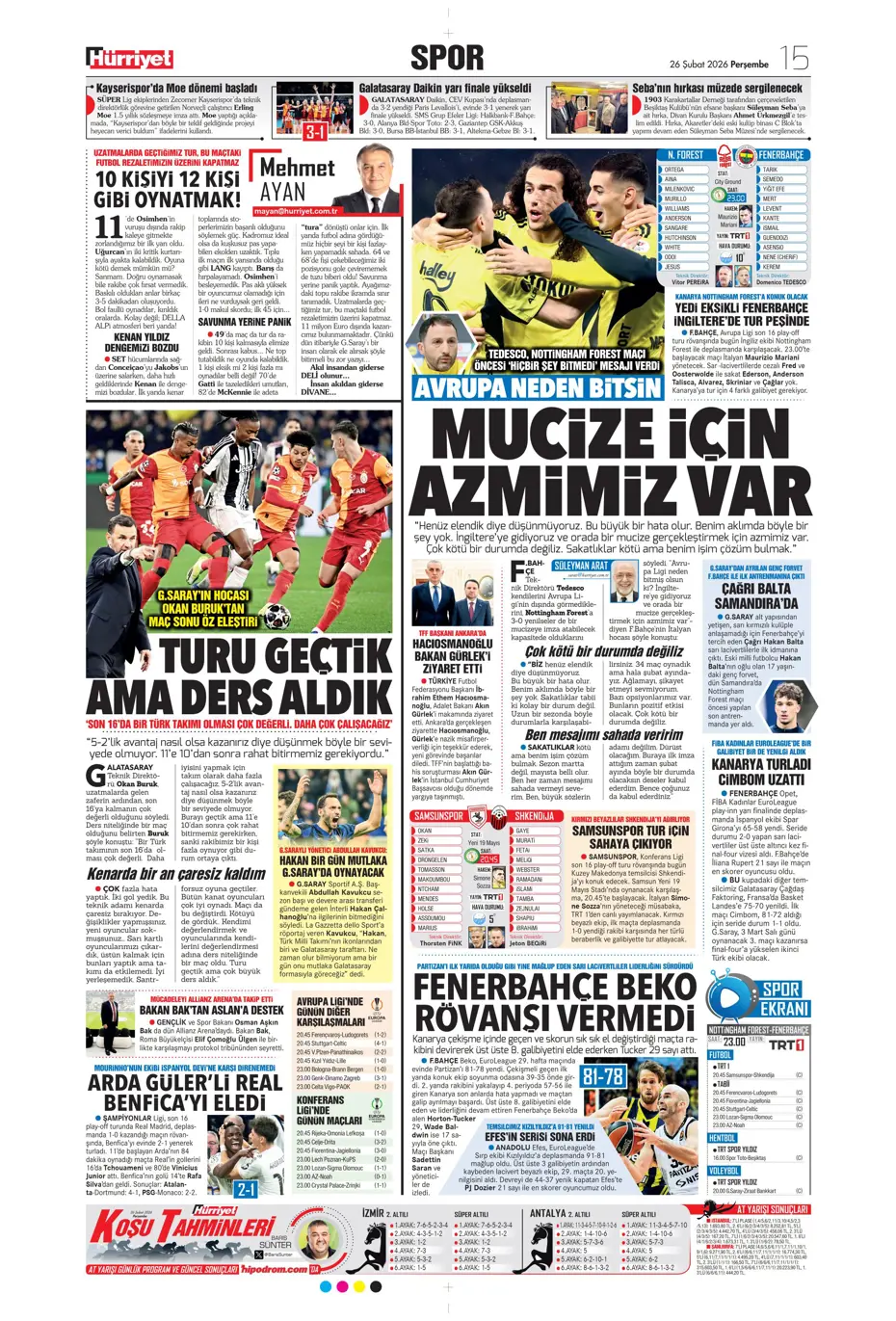 "Galatasaray kabustan zafer çıkardı" | Sporun manşetleri - 16