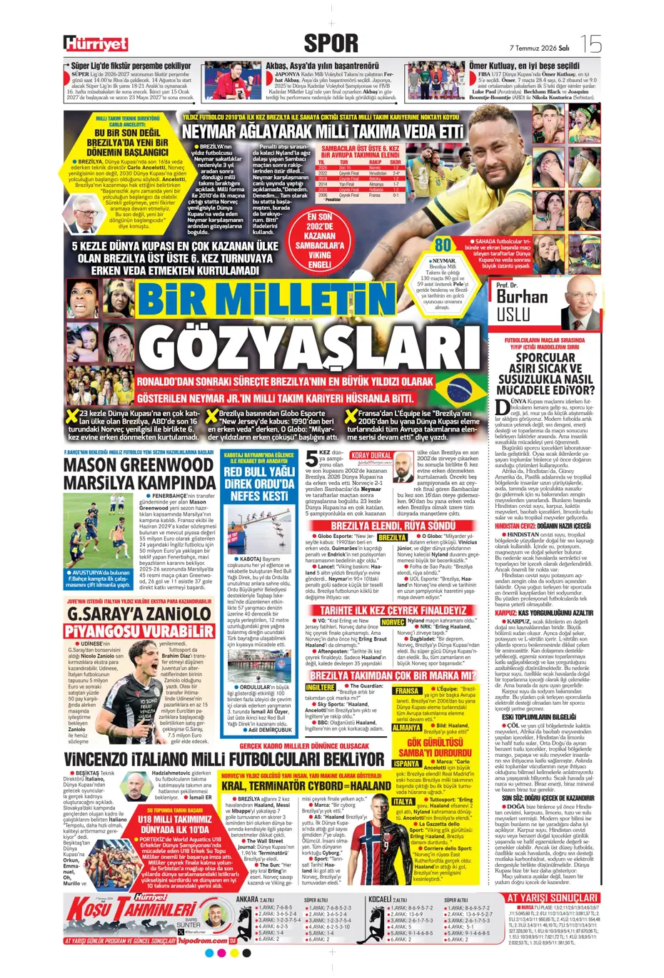 "Ve Greenwood, Fenerbahçe'de" | Sporun manşetleri - 3