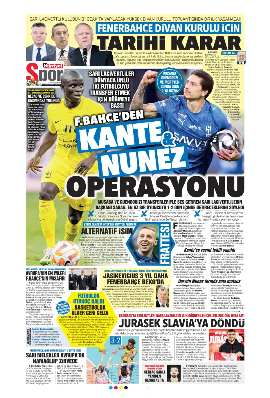 "N'Golo Kante Fenerbahçe'de" | Sporun manşetleri - 30